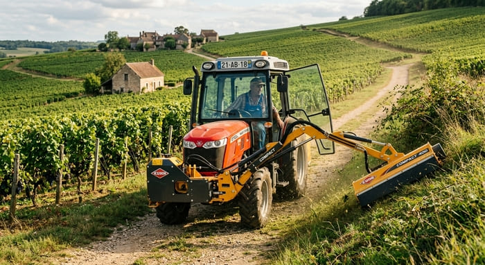 Epareuse dans un vignoble
