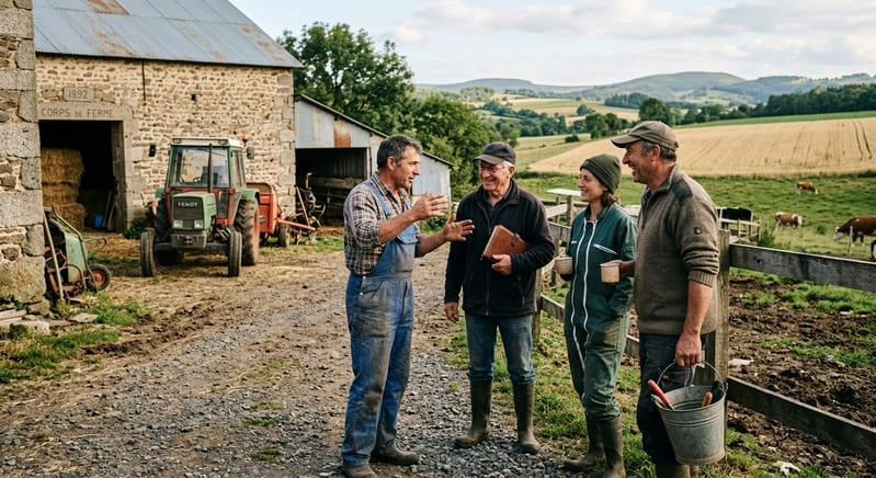 Discussion entre agriculteurs