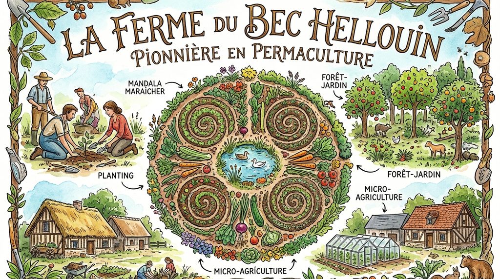 Image d'Epinal de la ferme du Bec Hellouin